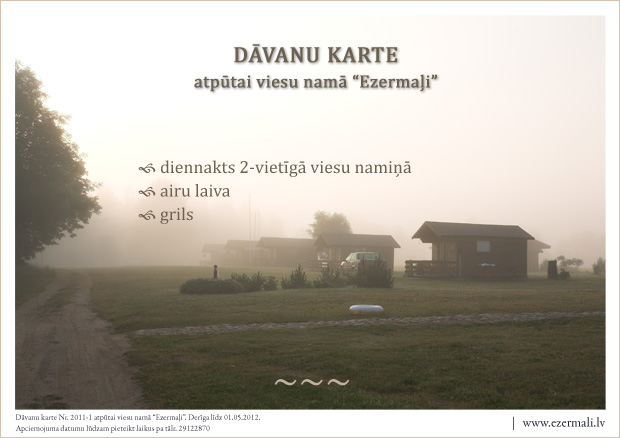 Dāvanu karte atpūtai Ezermaļos